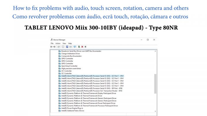 Resolver problemas Lenovo Miix 300-10IBY